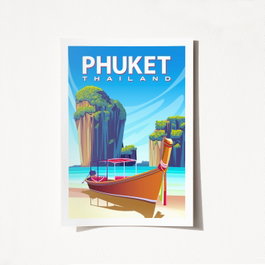 Wallity Póster Phuket - 2024 A4, 21 x 29.7 cm, Acabado Satinado Mate